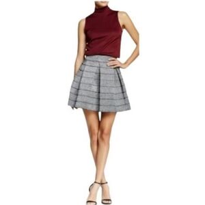GINGER G L gray silver metallic a line stretch skirt